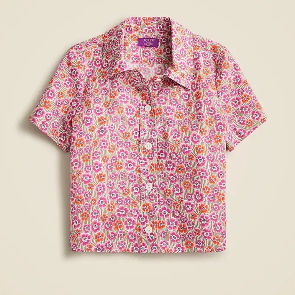 JCREW Cropped Gamine shirt in Liberty® Ellie fabric